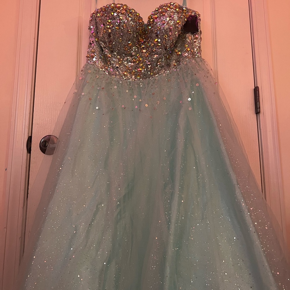 teal/mint  prom dress